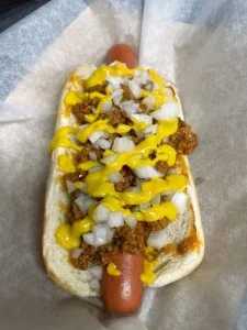 Chili Dog at Rooster's Wings & Brew.
