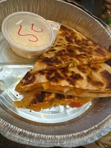 Cheddar Cheese Quesadilla at Rooster's Wings & Brew.