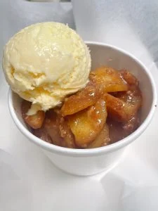 Warm Baked Sweet Apple Slices at Rooster's Wings & Brew.