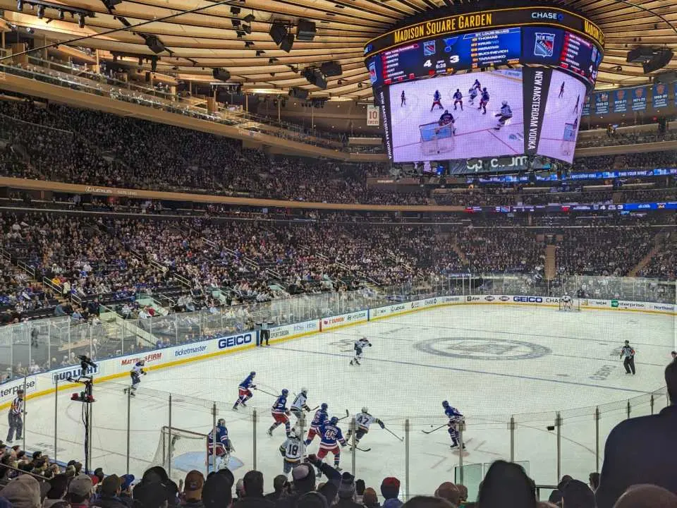 New York Rangers game at Madison Square Garden