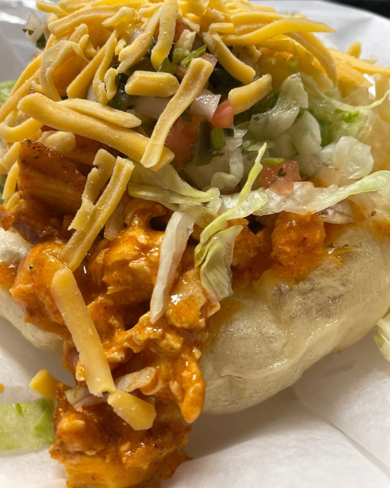Buffalo chicken taco bowl at Rooster’s Wings & Brew